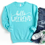 Hello Weekend - heather sea green - Sunfire Tees