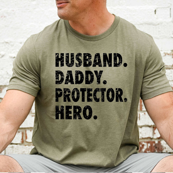 Husband Daddy Protector Hero - Sunfire Tees