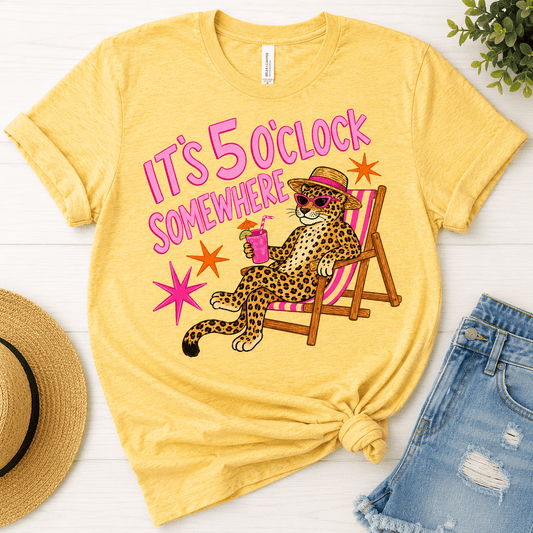 It's 5 o'clock Somewhere - heather yellow gold - Sunfire Tees