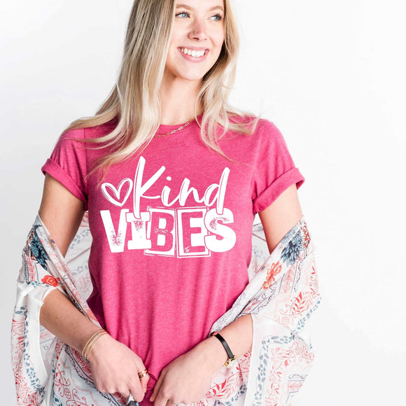 Kind Vibes - Heather Raspberry - Sunfire Tees