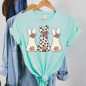 Leopard Bunnies on Mint - Sunfire Tees