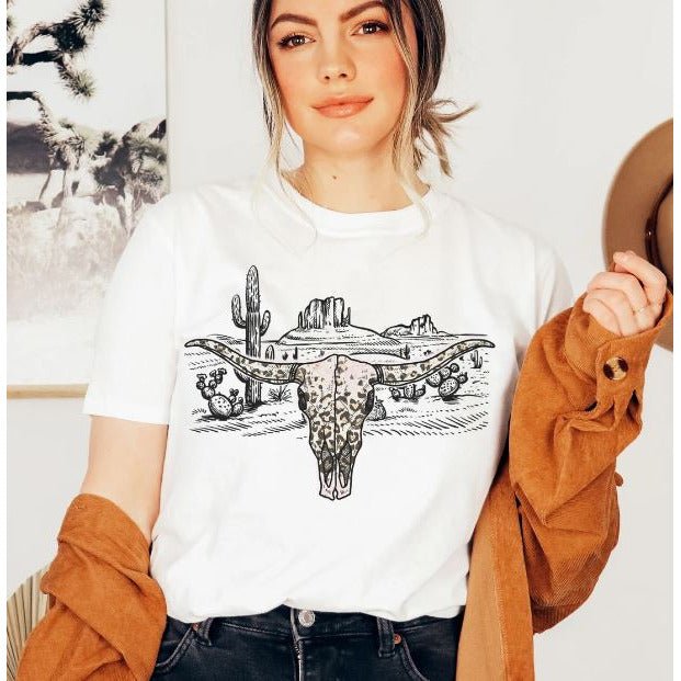 Leopard Cow Skull - Sunfire Tees