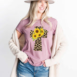 Leopard & Sunflower Cross
