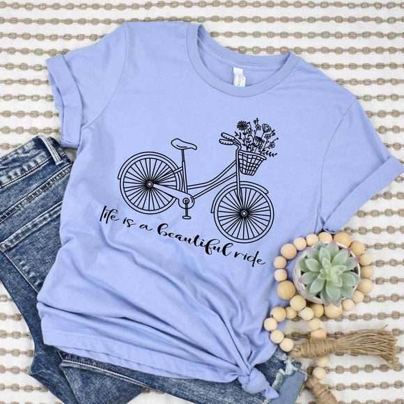 Life is a Beautiful Ride - heather blue - Sunfire Tees