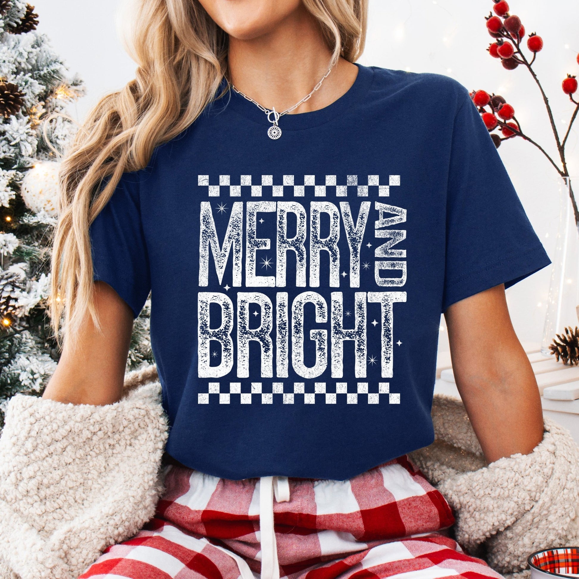 Merry and Bright - Navy - Sunfire Tees