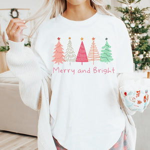 Merry and Bright Trees - Comfort Colors - Sunfire Tees