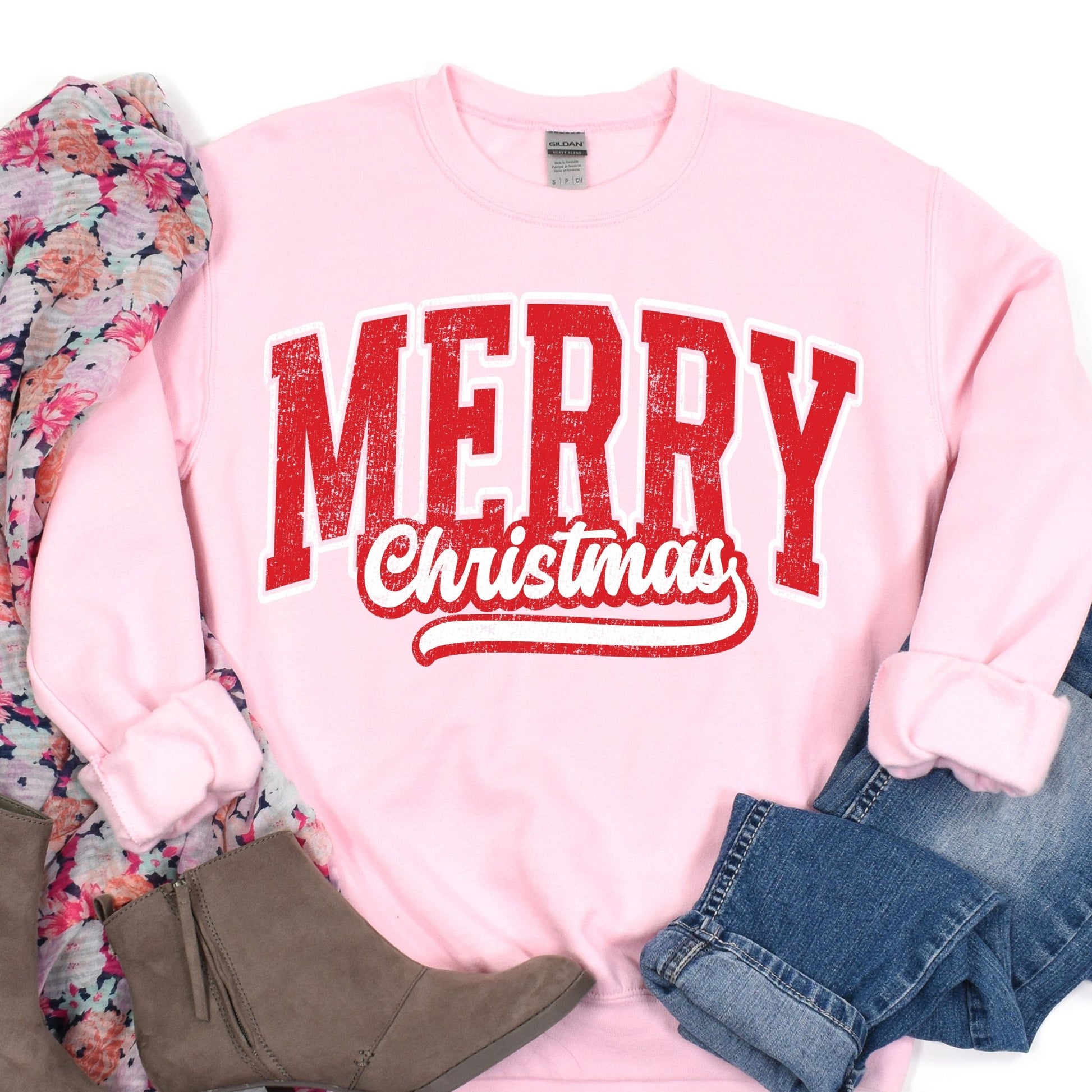 Merry Christmas - light pink - Sunfire Tees