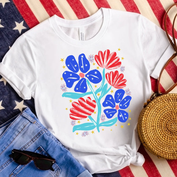 Patriotic Flowers - white - Sunfire Tees