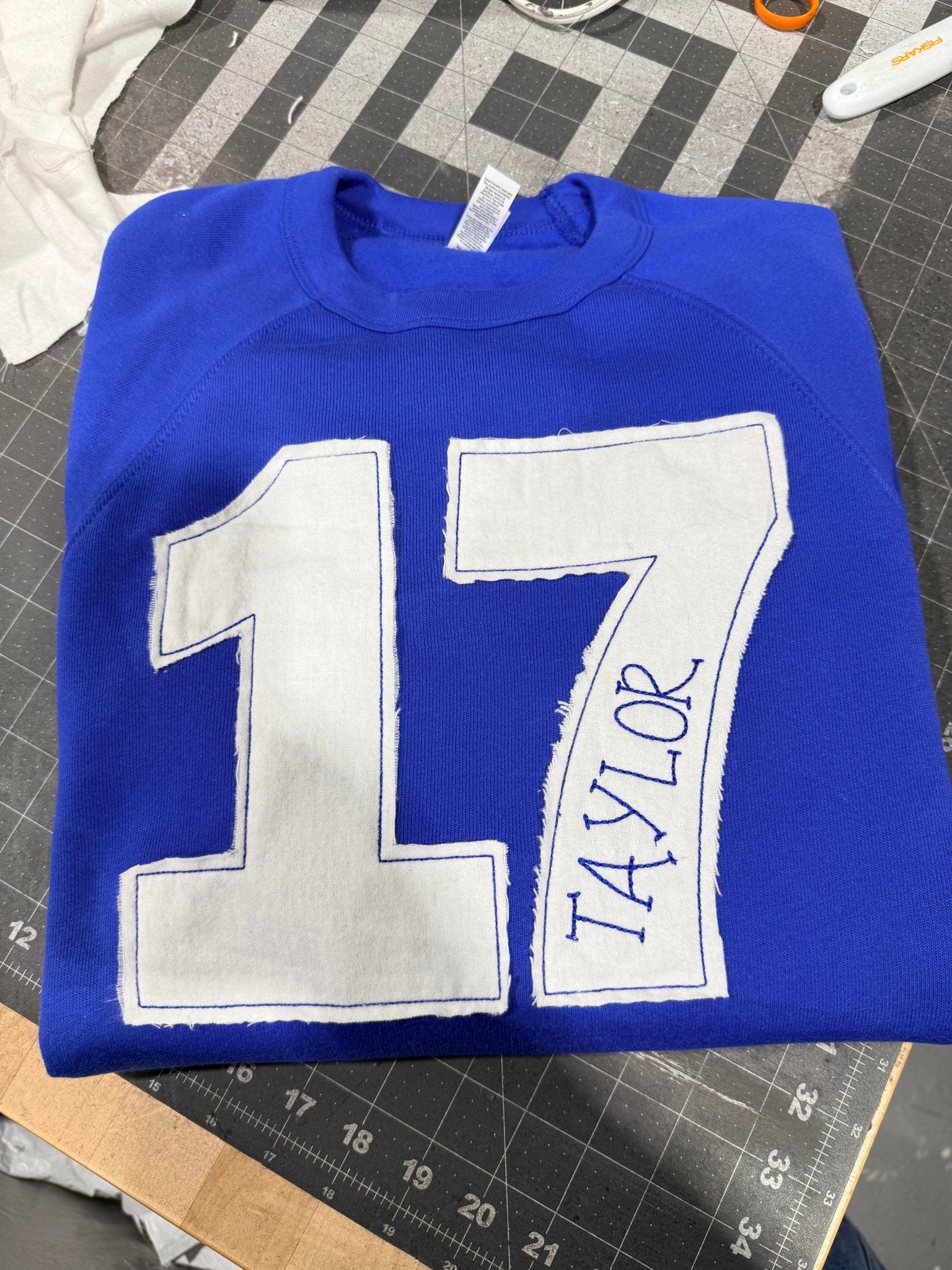 Personalized Sports Number Embroidered Crewneck Team or Player Name Shirt - Sunfire Tees