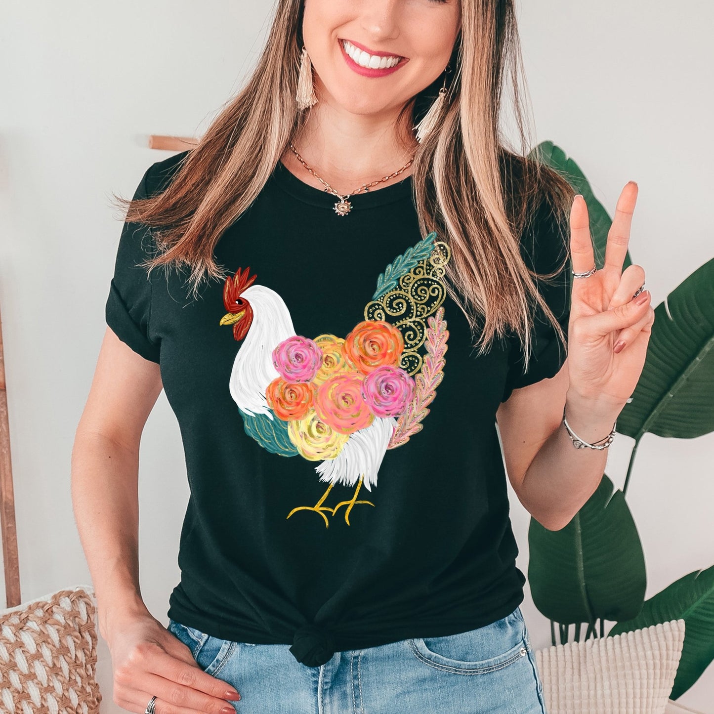 Preppy Chicken on Comfort Colors - Sunfire Tees