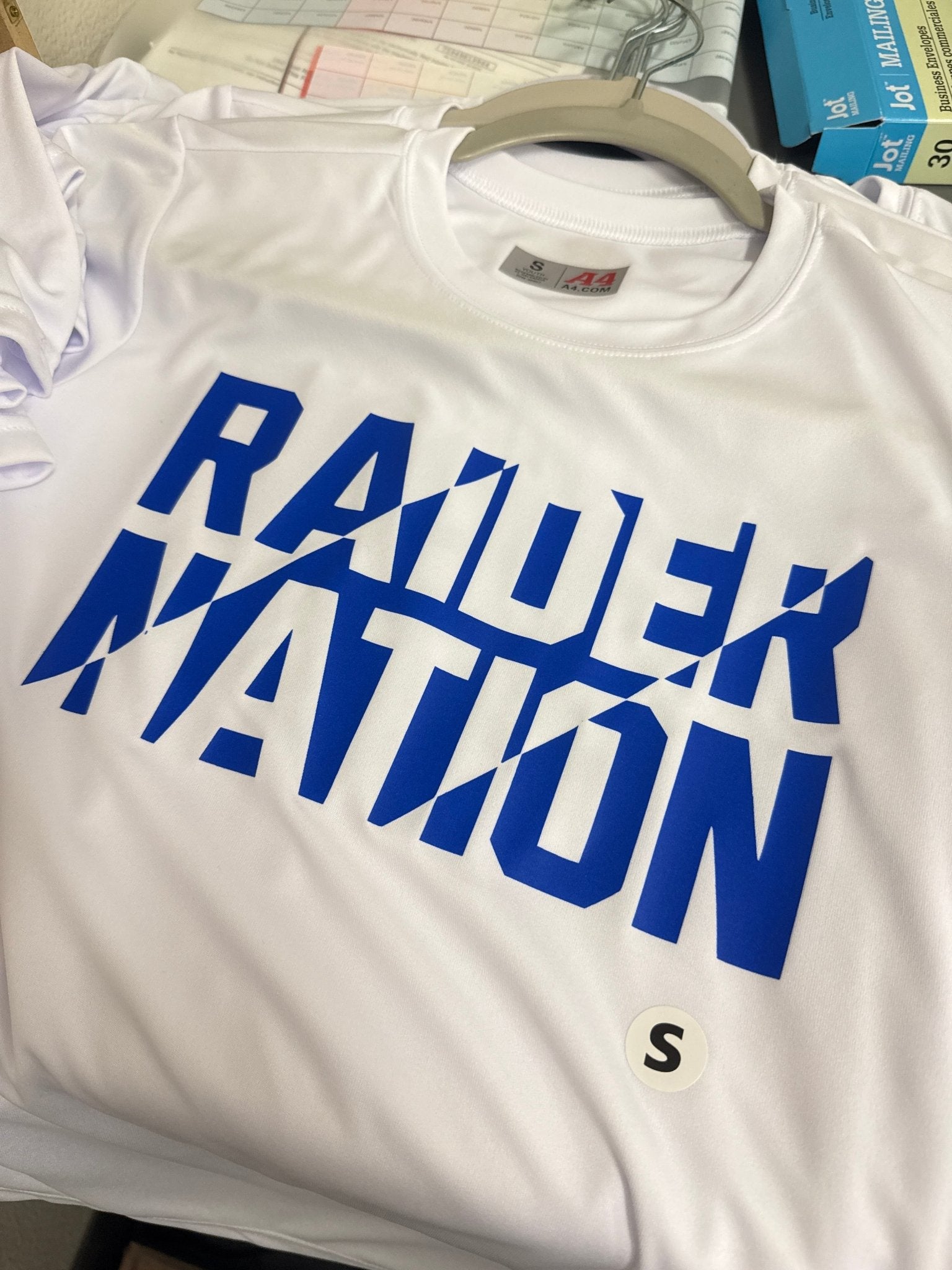 Raider Nation - white dri fit - Sunfire Tees
