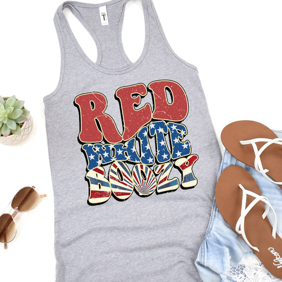 Red White and Boozy - athletic gray - Sunfire Tees