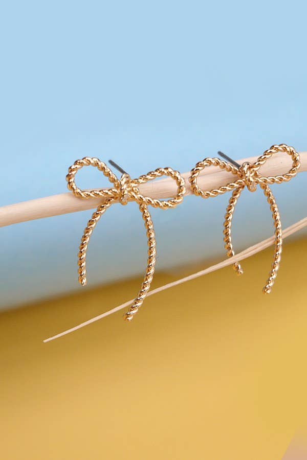 ROPE BOW DESIGN STUD EARRINGS | 10E3063007 - Sunfire Tees