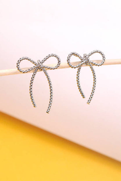 ROPE BOW DESIGN STUD EARRINGS | 10E3063007 - Sunfire Tees