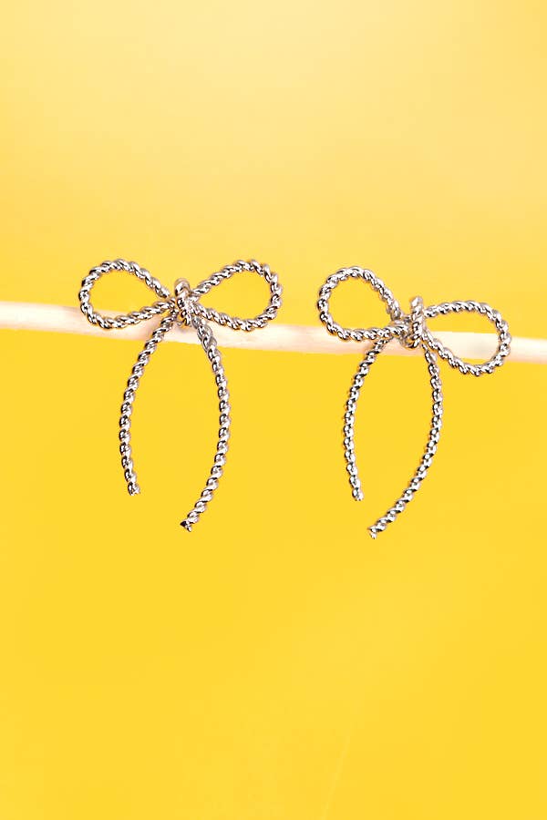 ROPE BOW DESIGN STUD EARRINGS | 10E3063007 - Sunfire Tees