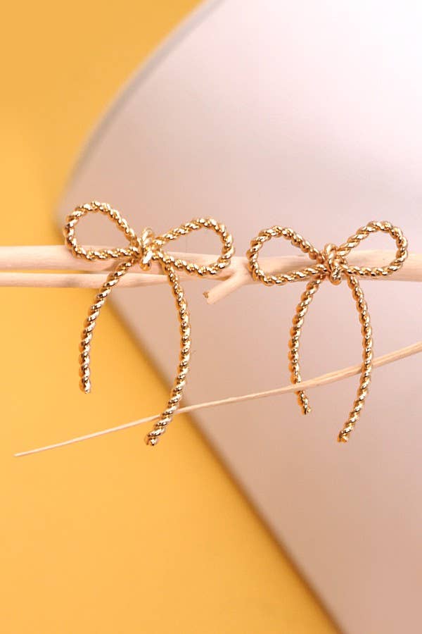 ROPE BOW DESIGN STUD EARRINGS | 10E3063007 - Sunfire Tees