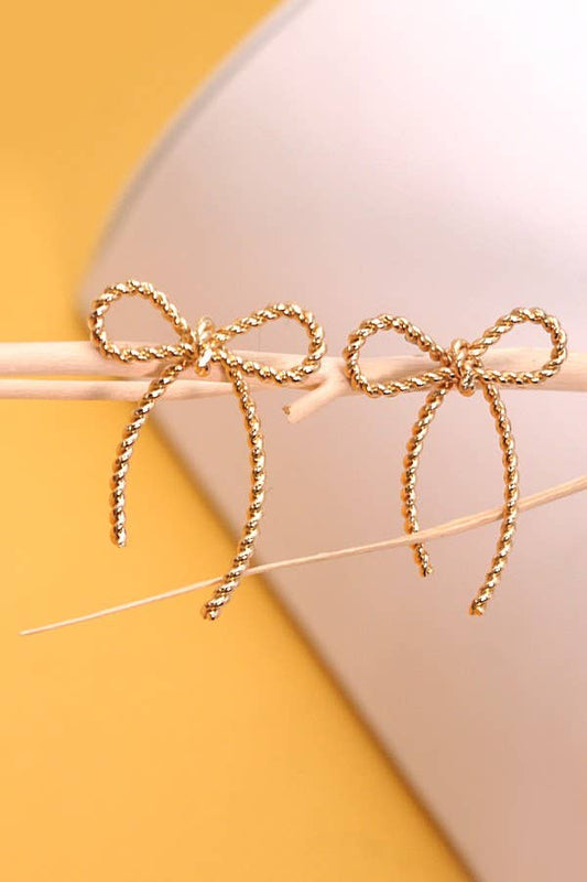ROPE BOW DESIGN STUD EARRINGS | 10E3063007 - Sunfire Tees