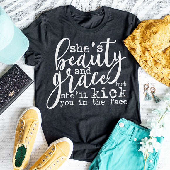 She's Beauty and Grace - dark gray heather