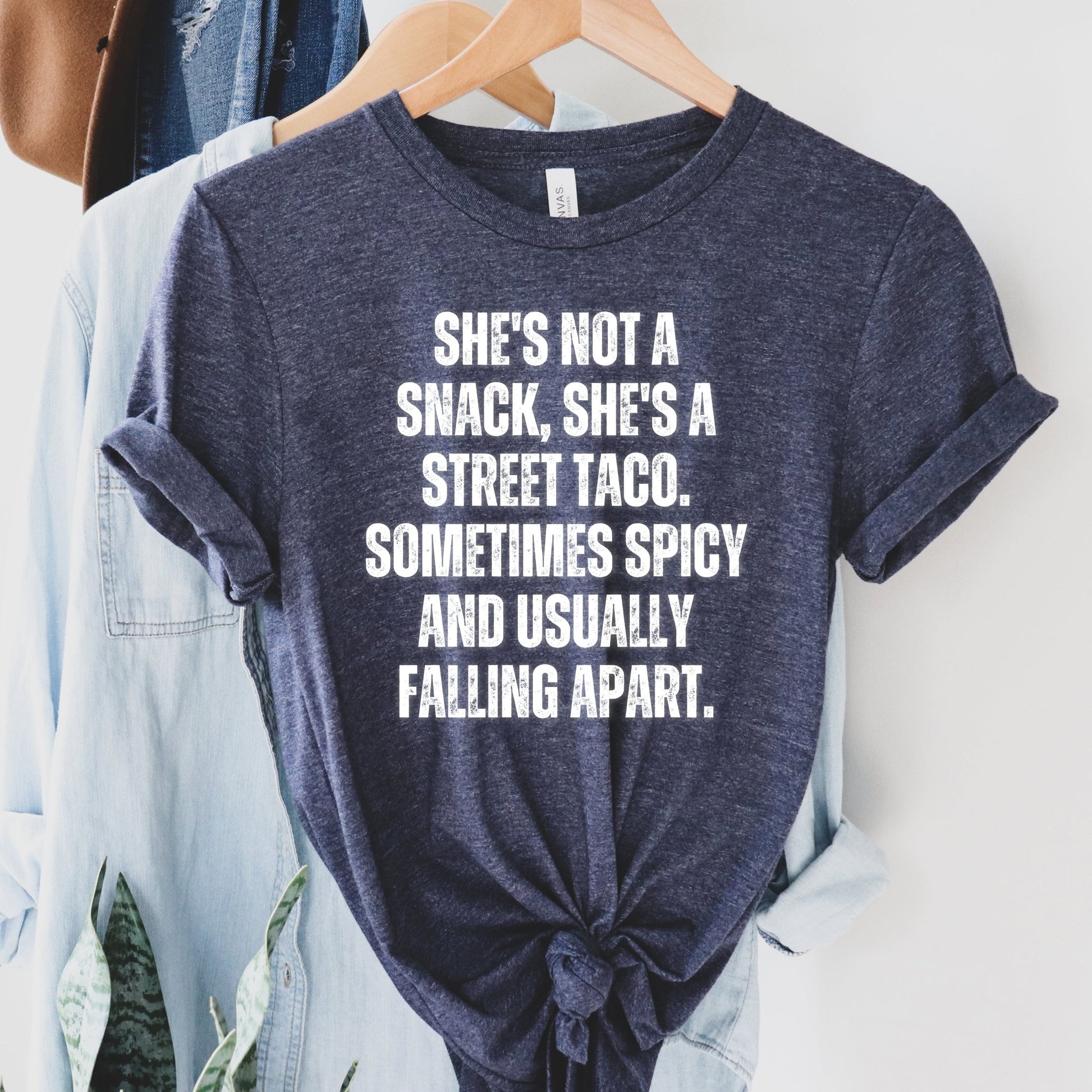She's not a Snack, She's a Street Taco Shirt - heather navy - Sunfire Tees
