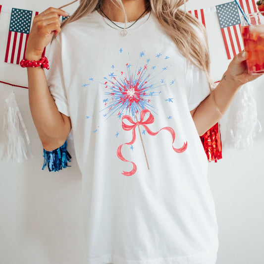 Sparkler with Bow - white - Sunfire Tees