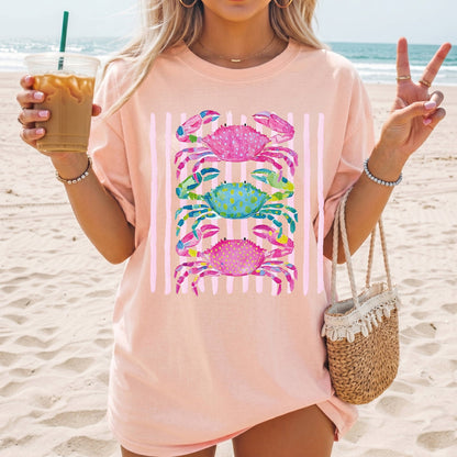 Striped Crab - Comfort Colors - Sunfire Tees