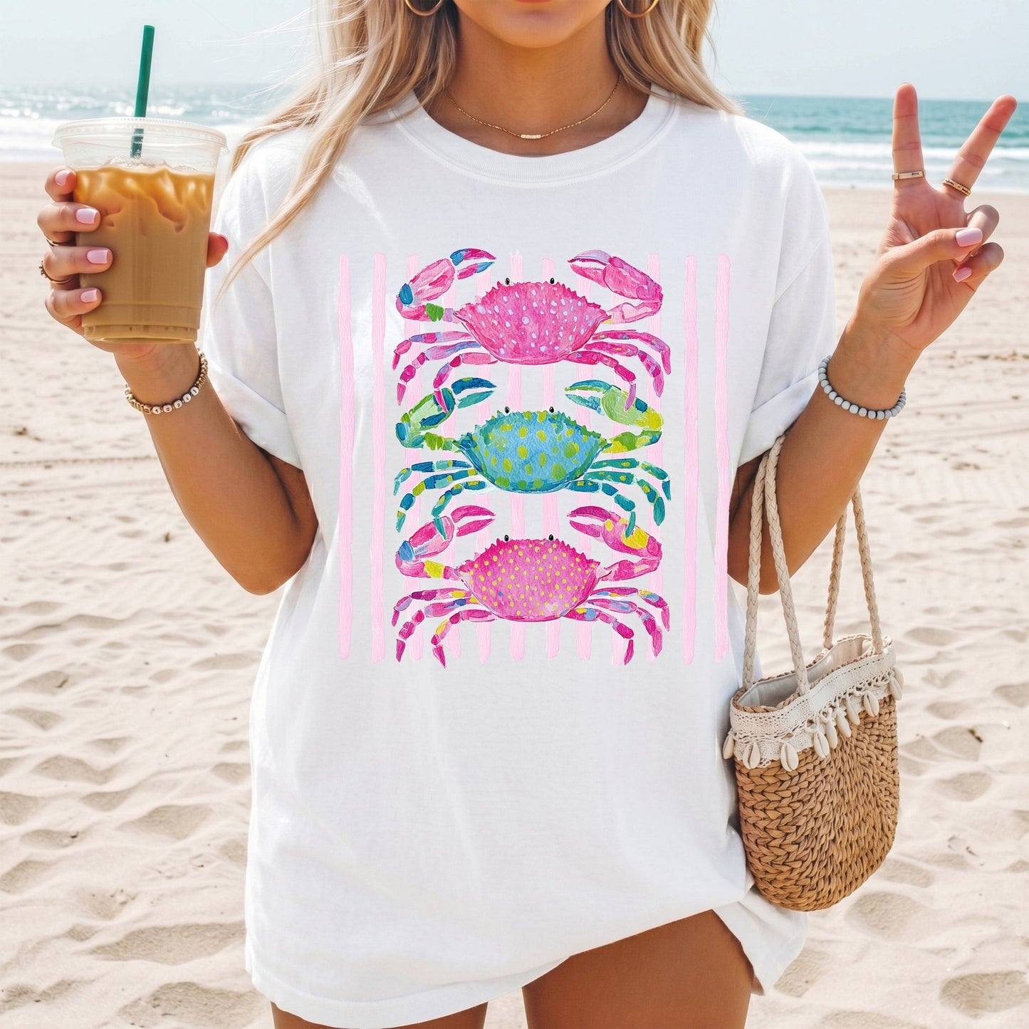 Striped Crab - Comfort Colors - Sunfire Tees