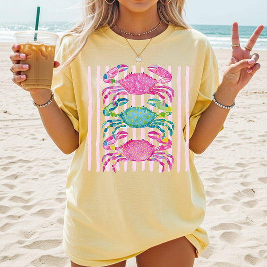 Striped Crab - Comfort Colors - Sunfire Tees