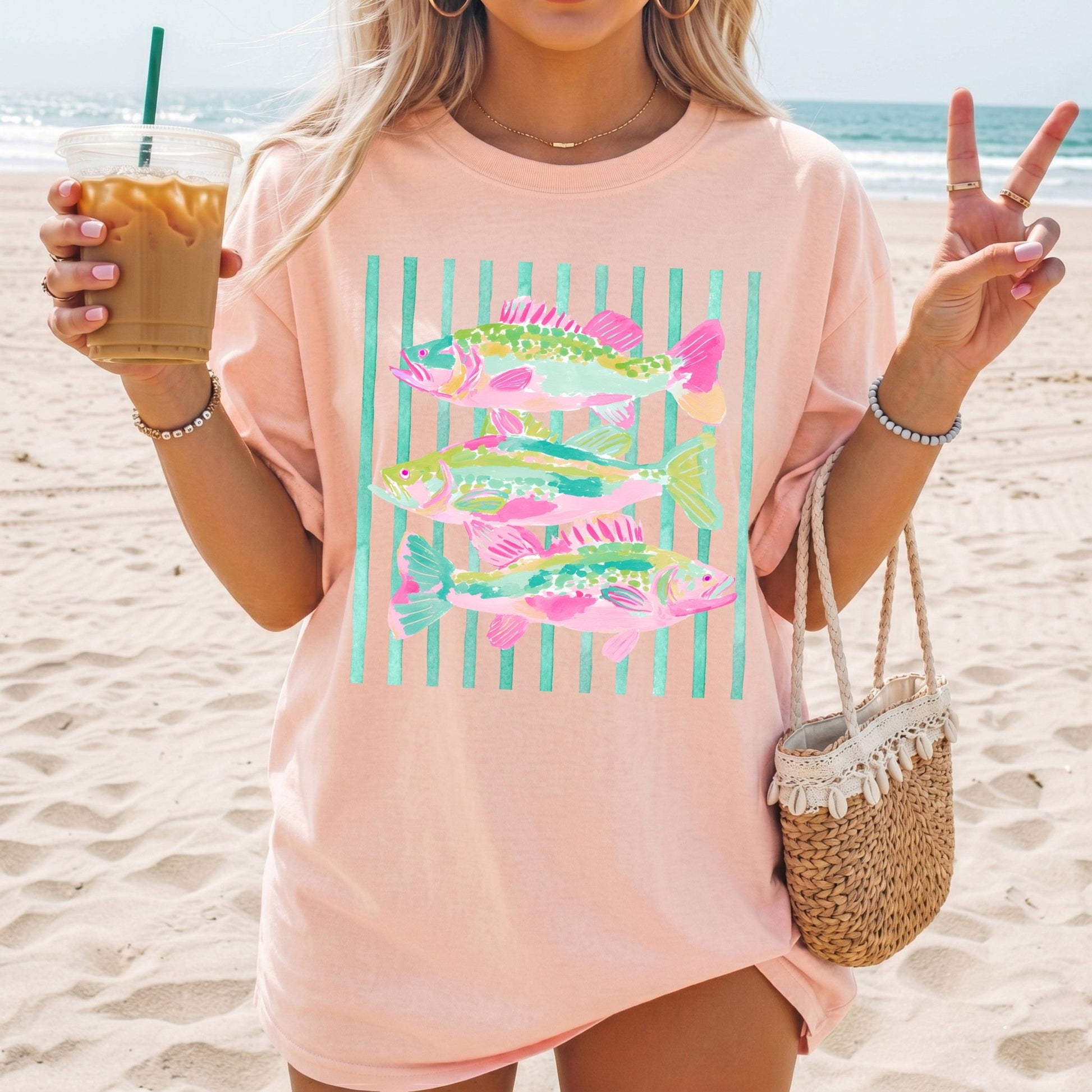 Striped Fish - Comfort Colors - Sunfire Tees