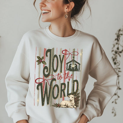 Striped Joy to the World - CC Ivory - Sunfire Tees
