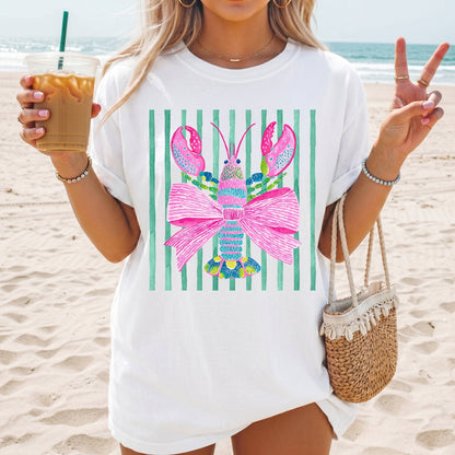Striped Lobster - Comfort Colors - Sunfire Tees