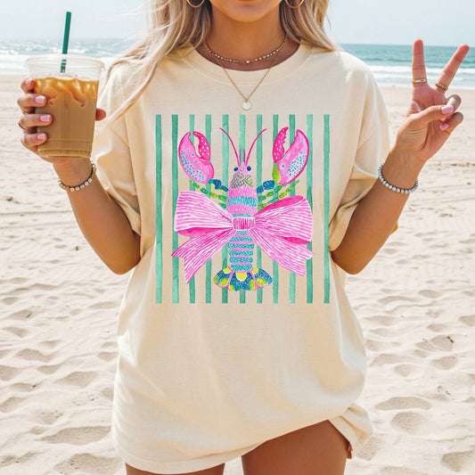Striped Lobster - Comfort Colors - Sunfire Tees