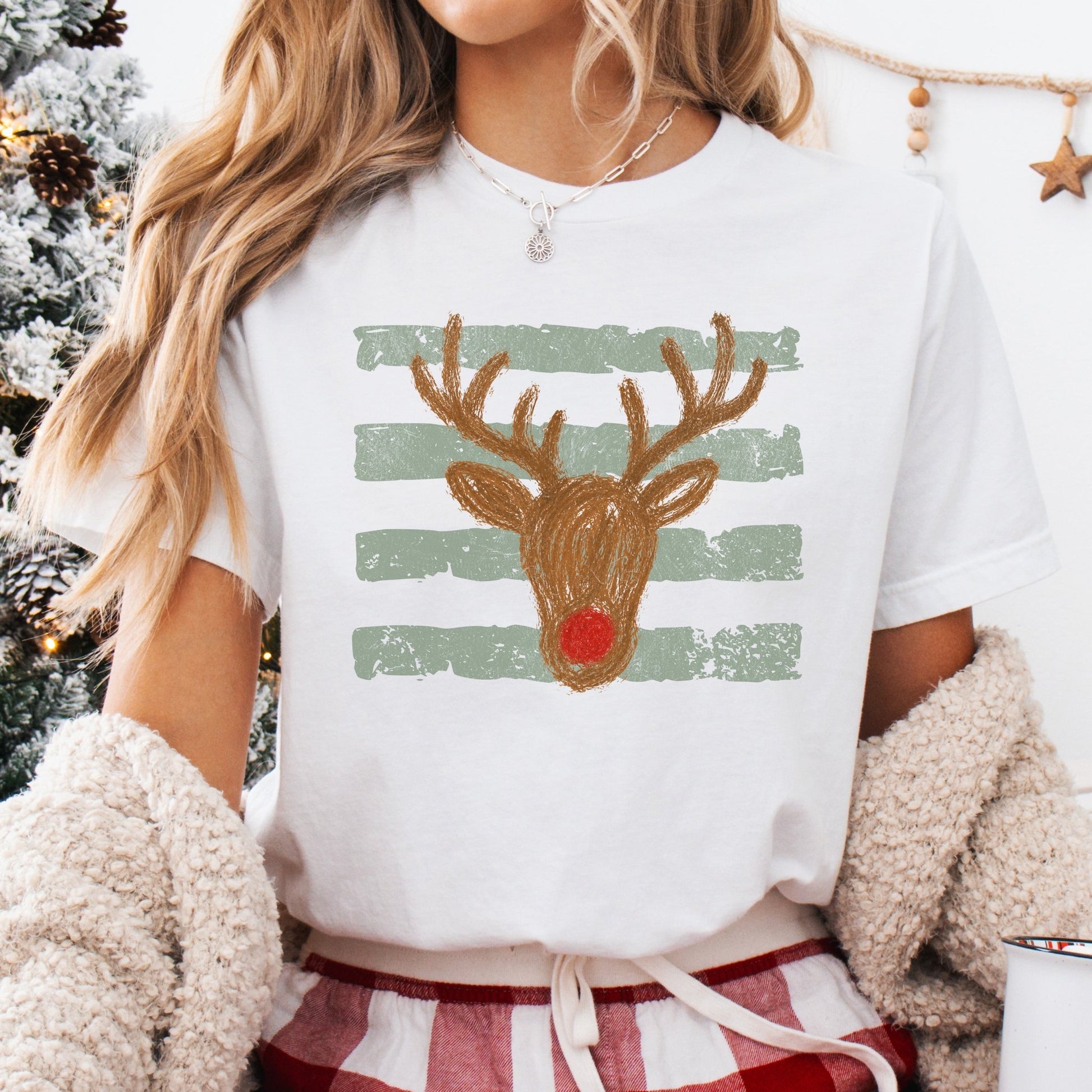 Striped Rudolph - CC White - Sunfire Tees