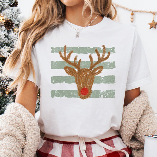 Striped Rudolph - CC White - Sunfire Tees