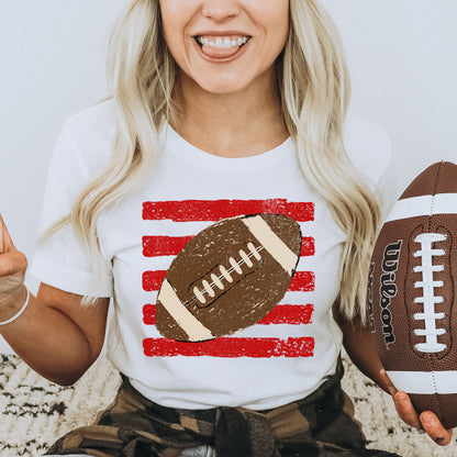 Striped Football - white