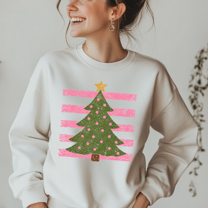 Striped Christmas Tree - Comfort Colors