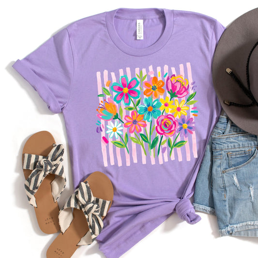 Summer Flowers - dark lavender - Sunfire Tees