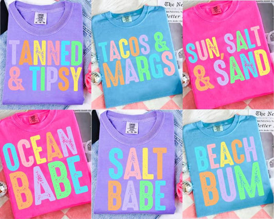 Summer Tees - Comfort Colors - Sunfire Tees