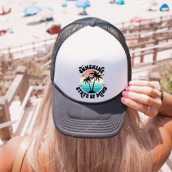 Sunshine State of Mind Black Trucker Hat - Sunfire Tees