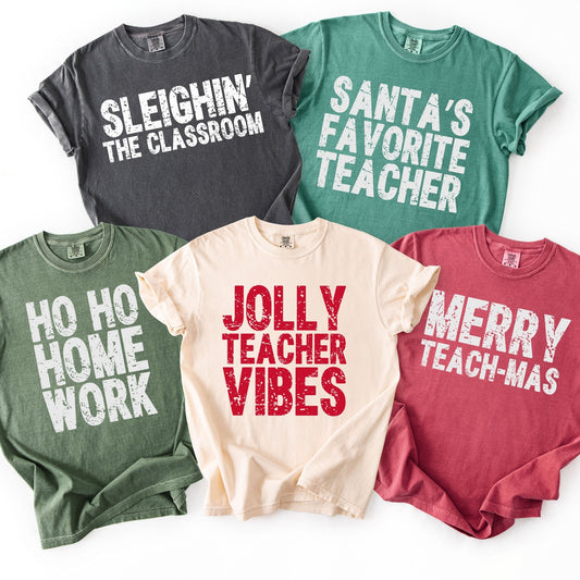 Teacher Christmas Tees - Comfort Colors - Sunfire Tees