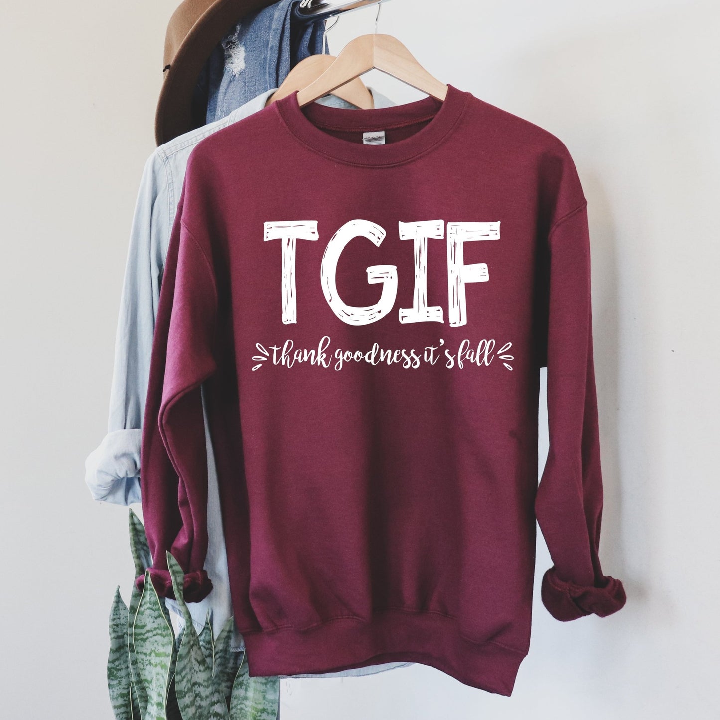 TGIF - Thank Goodness it's Fall - maroon - Sunfire Tees