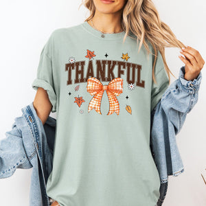 Thankful Coquette Bow Shirt - Sunfire Tees