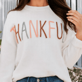 Thankful Ivory Embroidered Sweater - Sunfire Tees