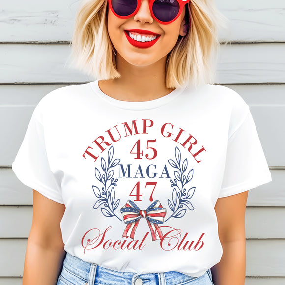 Trump Girl Social Club Shirt - white