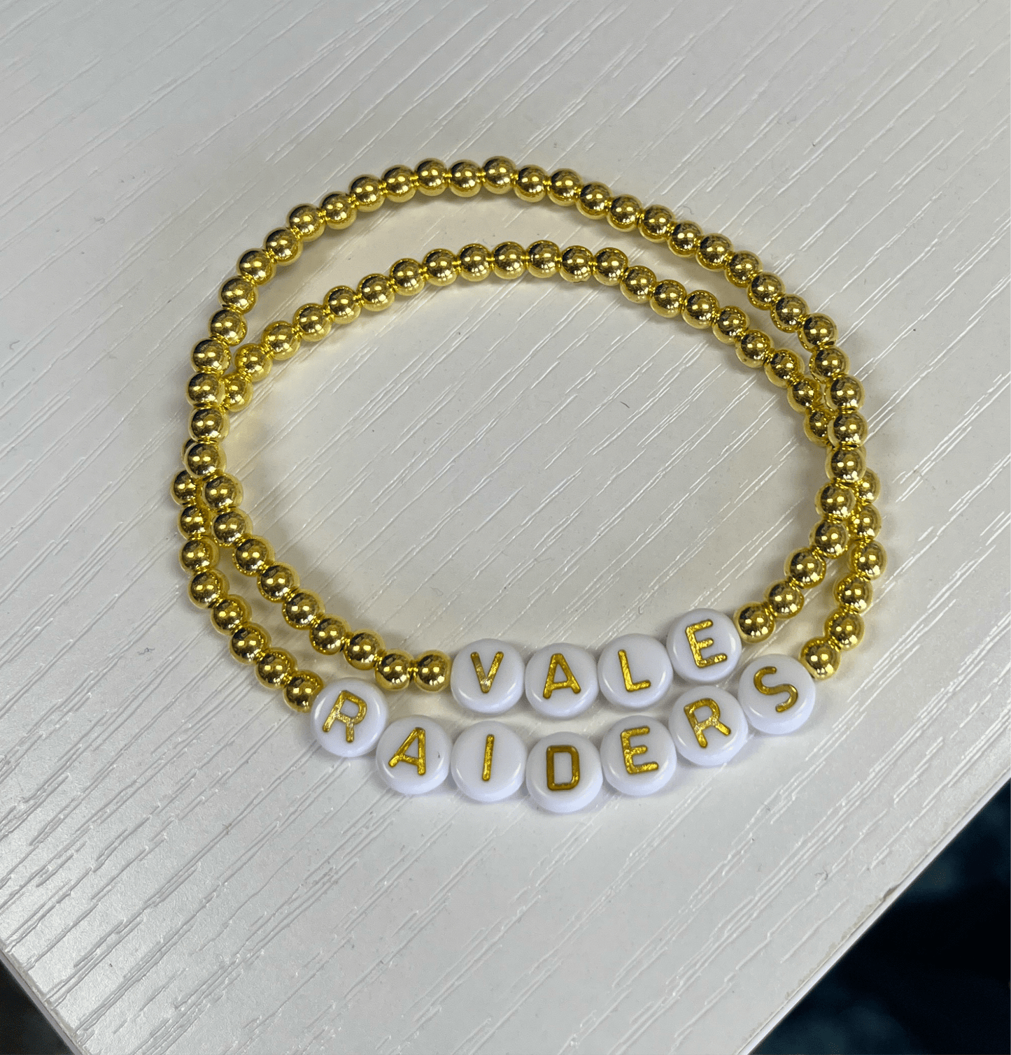 Vale or Raiders Gold Bracelet - Sunfire Tees