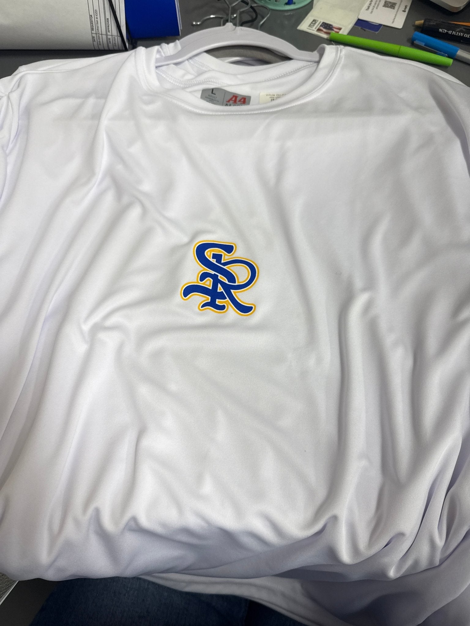 White Dri - Fit SR Tee - Sunfire Tees