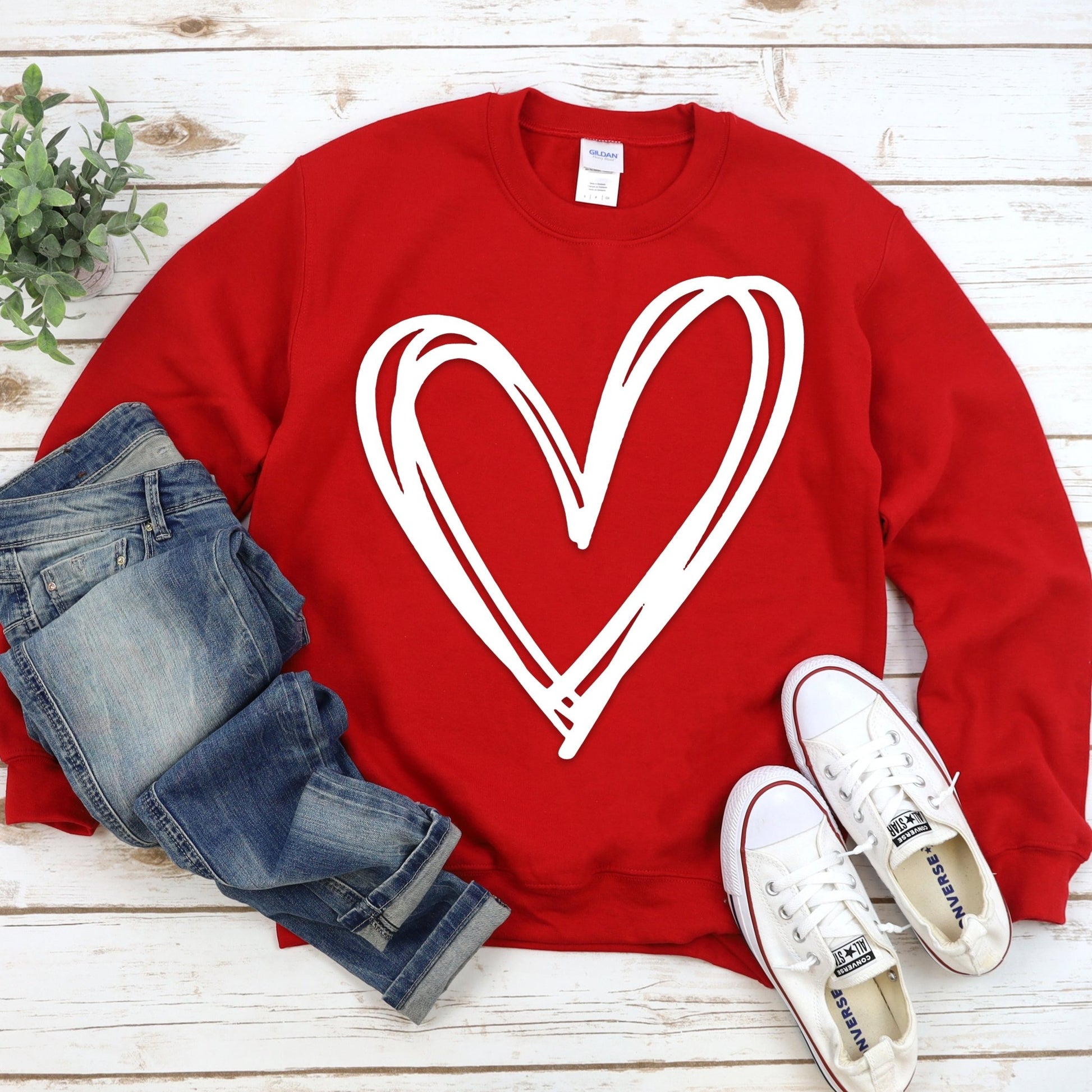 White Puff Heart - comfort colors - Sunfire Tees