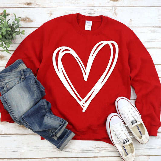 White Puff Heart - comfort colors - Sunfire Tees