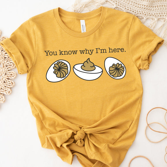 You Know Why I'm Here Deviled Eggs - Mustard - Sunfire Tees