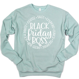 Black Friday Boss - Heather Dusty Blue - Sunfire Tees