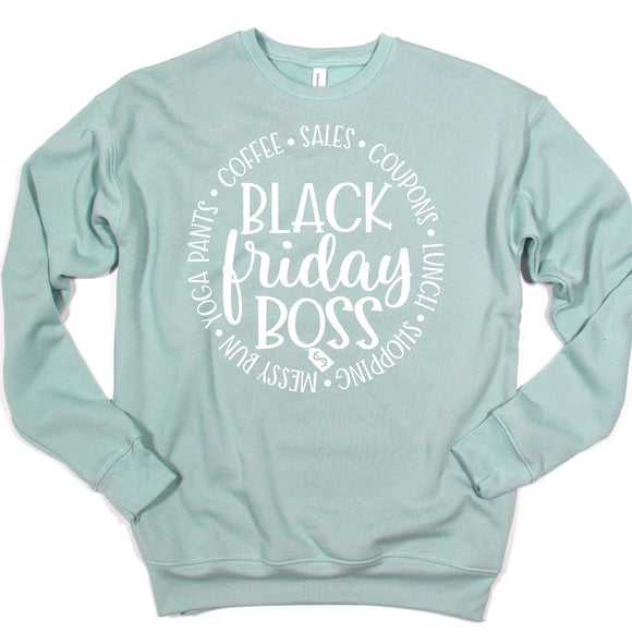 Black Friday Boss - Heather Dusty Blue - Sunfire Tees